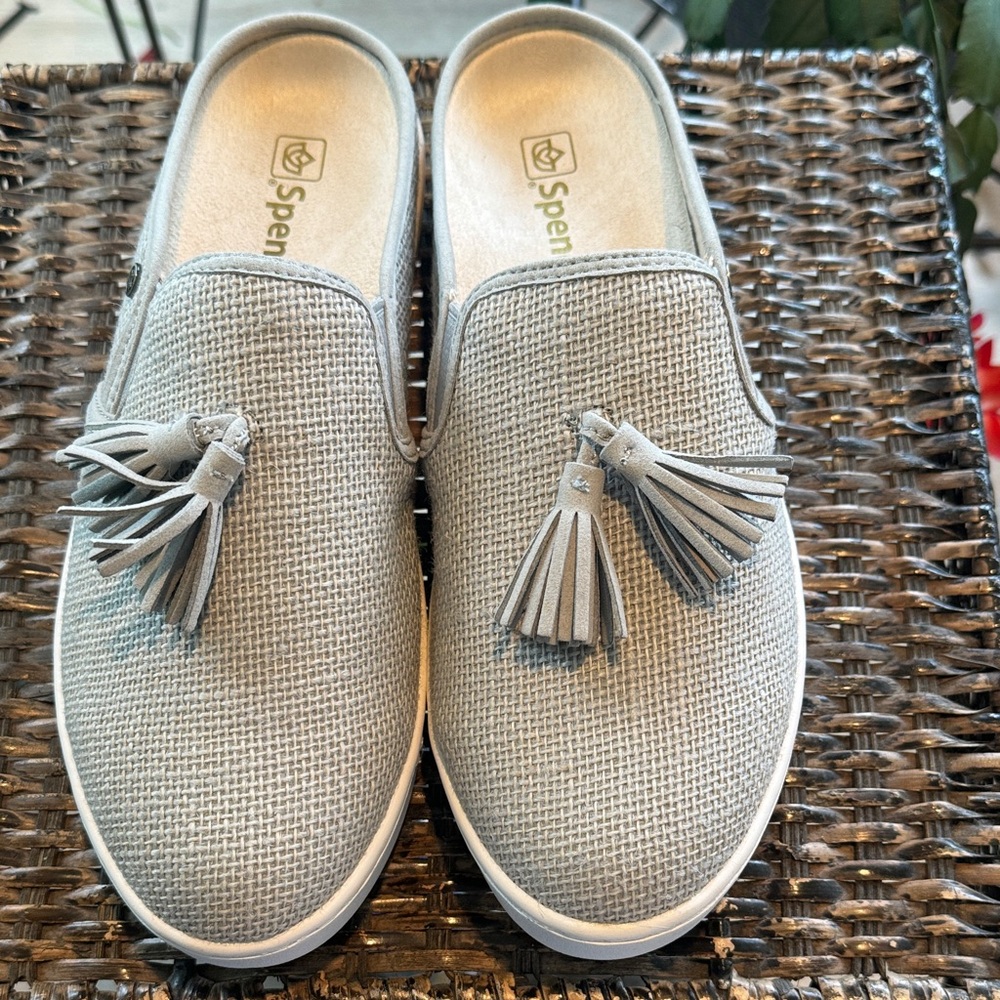 Spenco Celine Raffia Slide mules Women’s Size 8.5 new‎